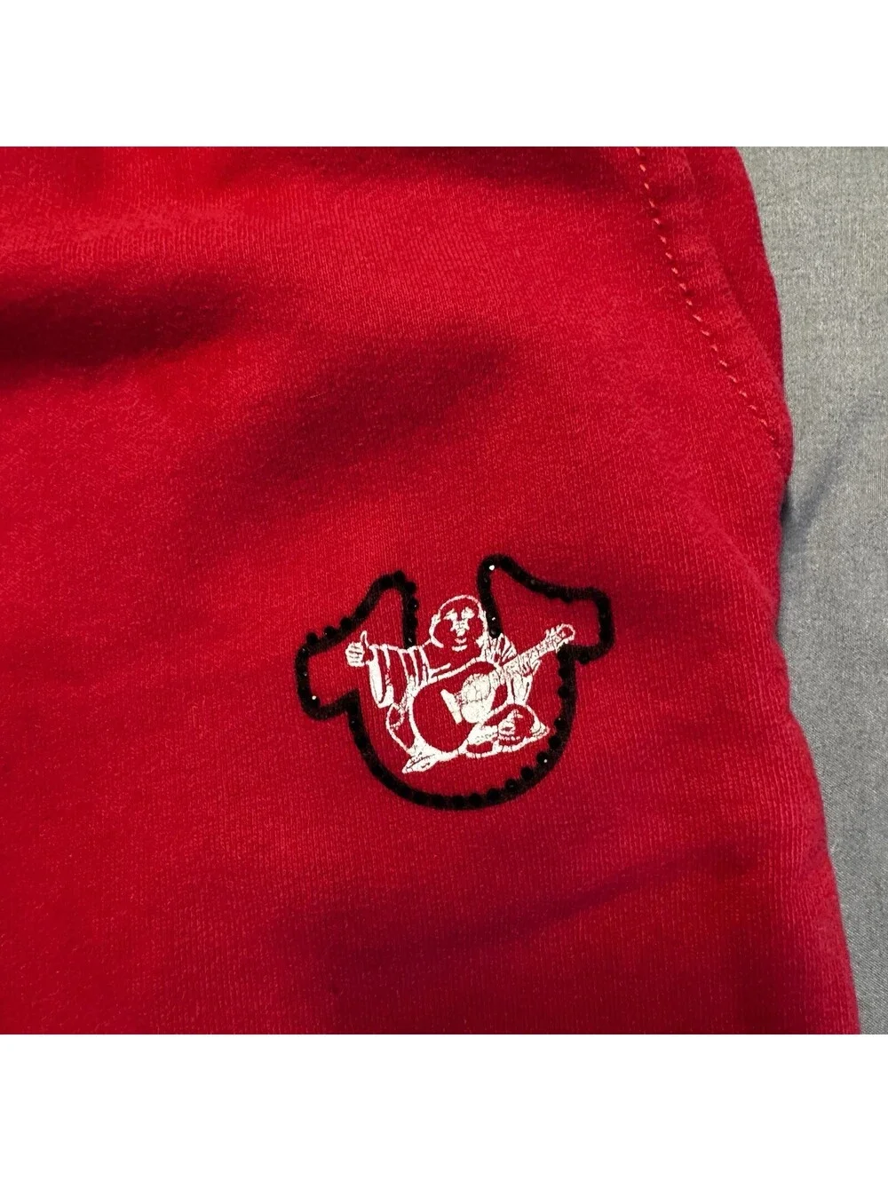 True Religion Classic Logo Joggers Red Mens Large Sweatpants Horseshoe